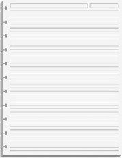 Lined disc-bound journal refill pages with margin headers, great for organizing prayers, reflections, and daily journaling.
