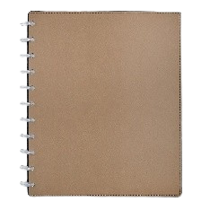 Disc-bound journal for Christian women with tan cover, customizable for prayer and reflection"